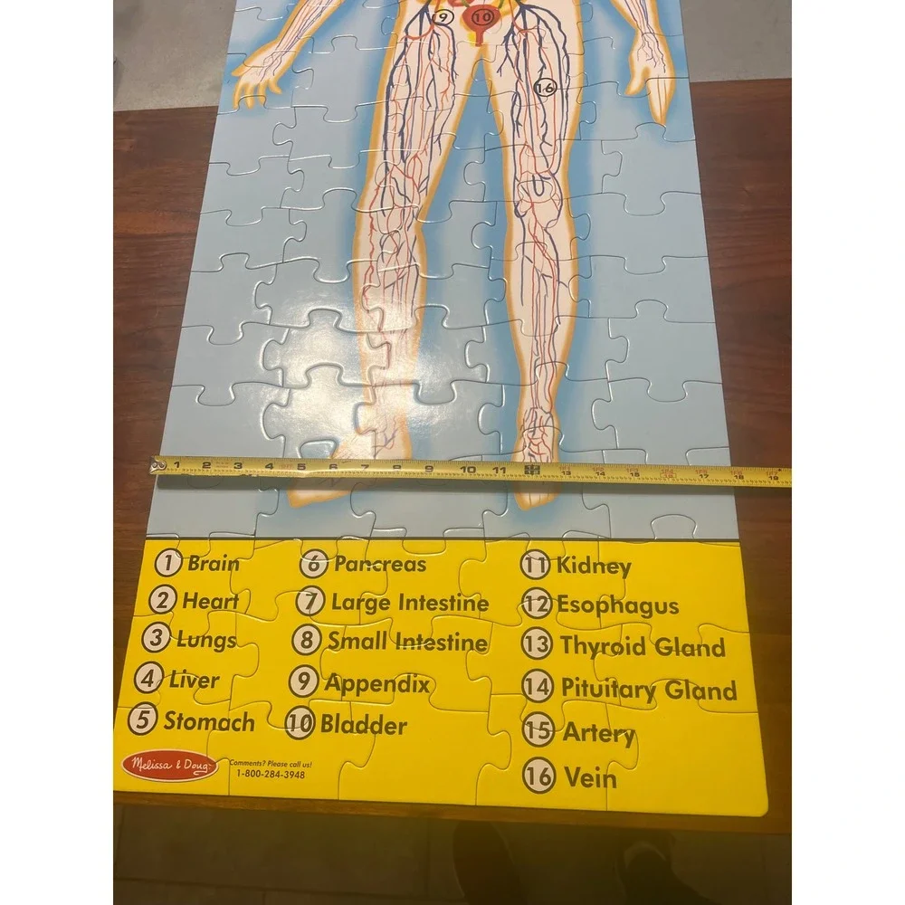 Melissa &‎ Doug Human Anatomy Floor Puzzle 100 Piece Extra Large 4 Feet Tall 445